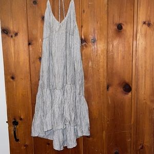 Aerie women’s large striped front pleat dress